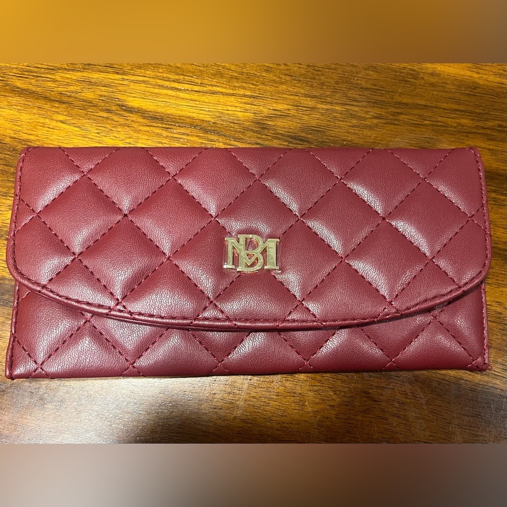 Badgley Mischka Maroon Quilted Wallet